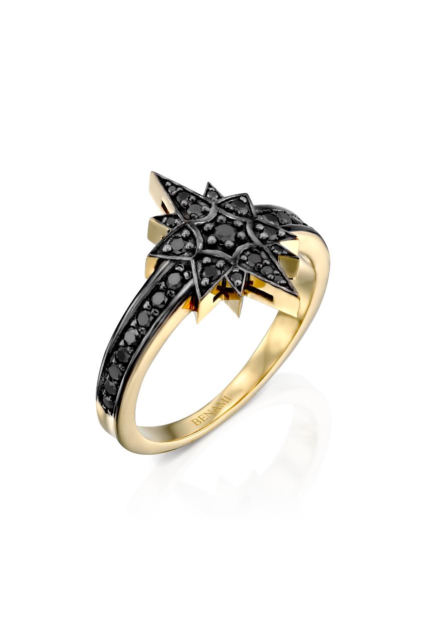 Mika Star Black Diamonds Ring
