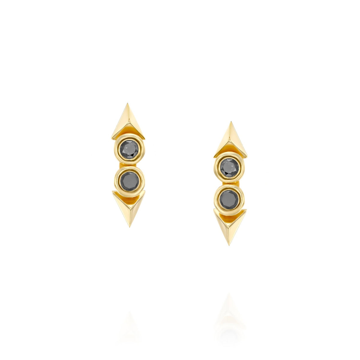 Rose Double Black Diamonds Piercing Earrings — image 4 of 9