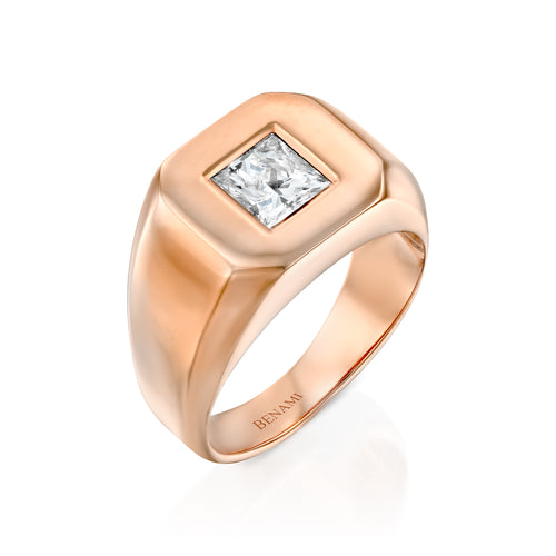 Princess Diamond Signet Ring — image 6 of 11