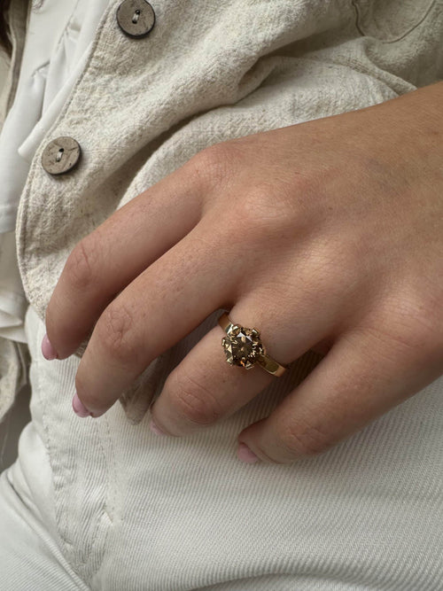 Anna Gold Ring with Champagne Diamond — image 10 of 14