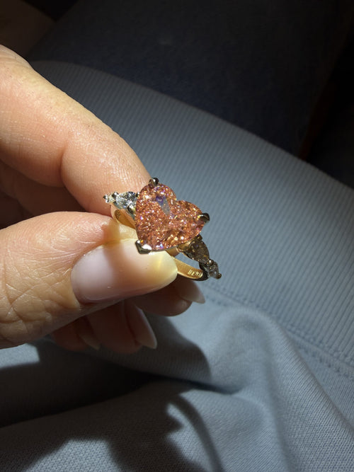 Pink Heart Diamond Ring — image 6 of 13