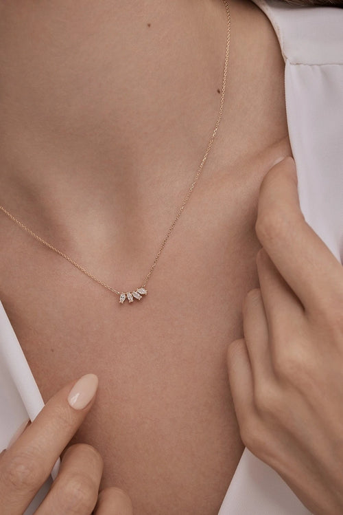 Four Marquise-Cut White Diamond Necklace — image 6 of 7