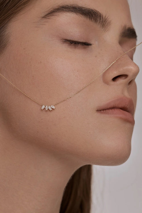 Four Marquise-Cut White Diamond Necklace — image 2 of 7