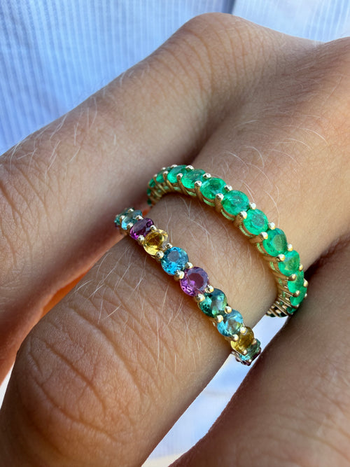 Colorful Tourmaline All Around Ring