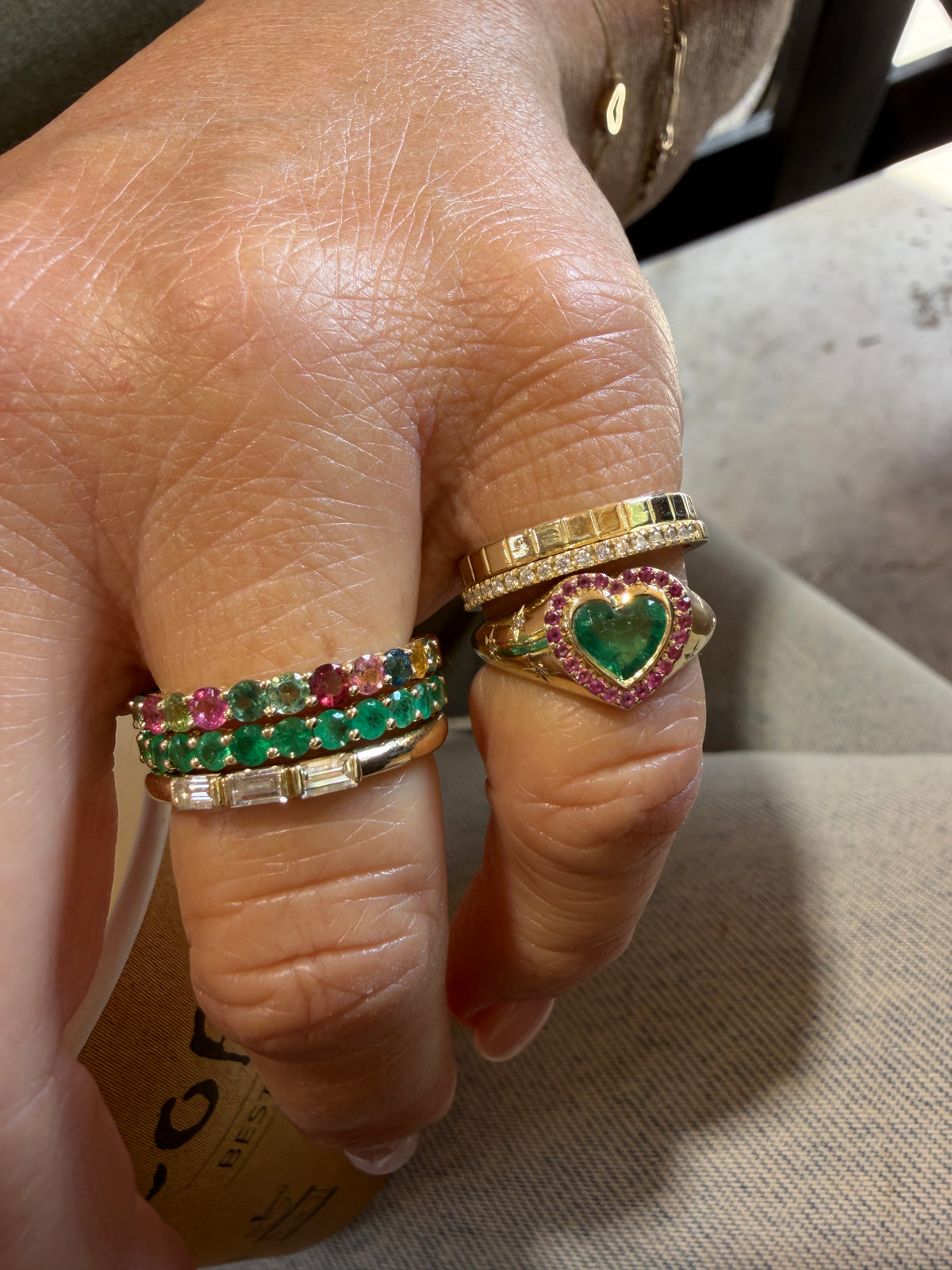 Colorful Tourmaline All Around Ring