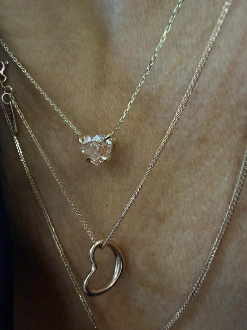 Pink Diamond Heart Necklace