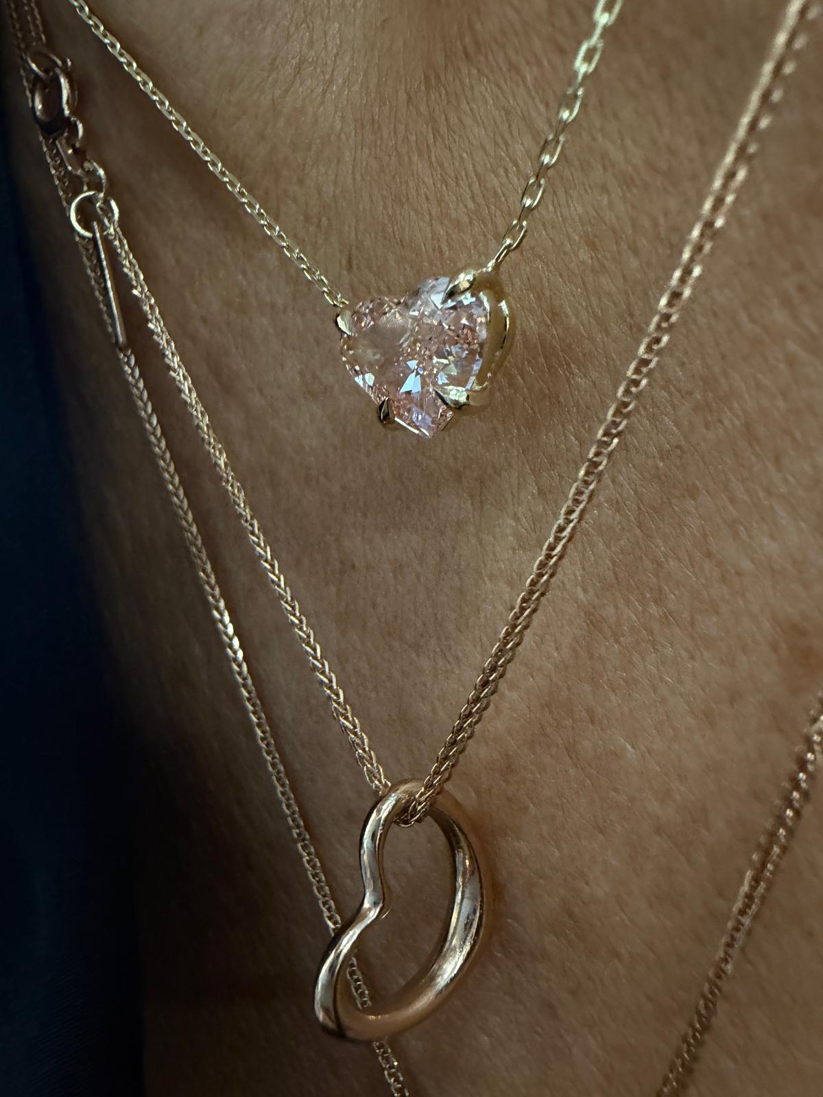 Pink Diamond Heart Necklace