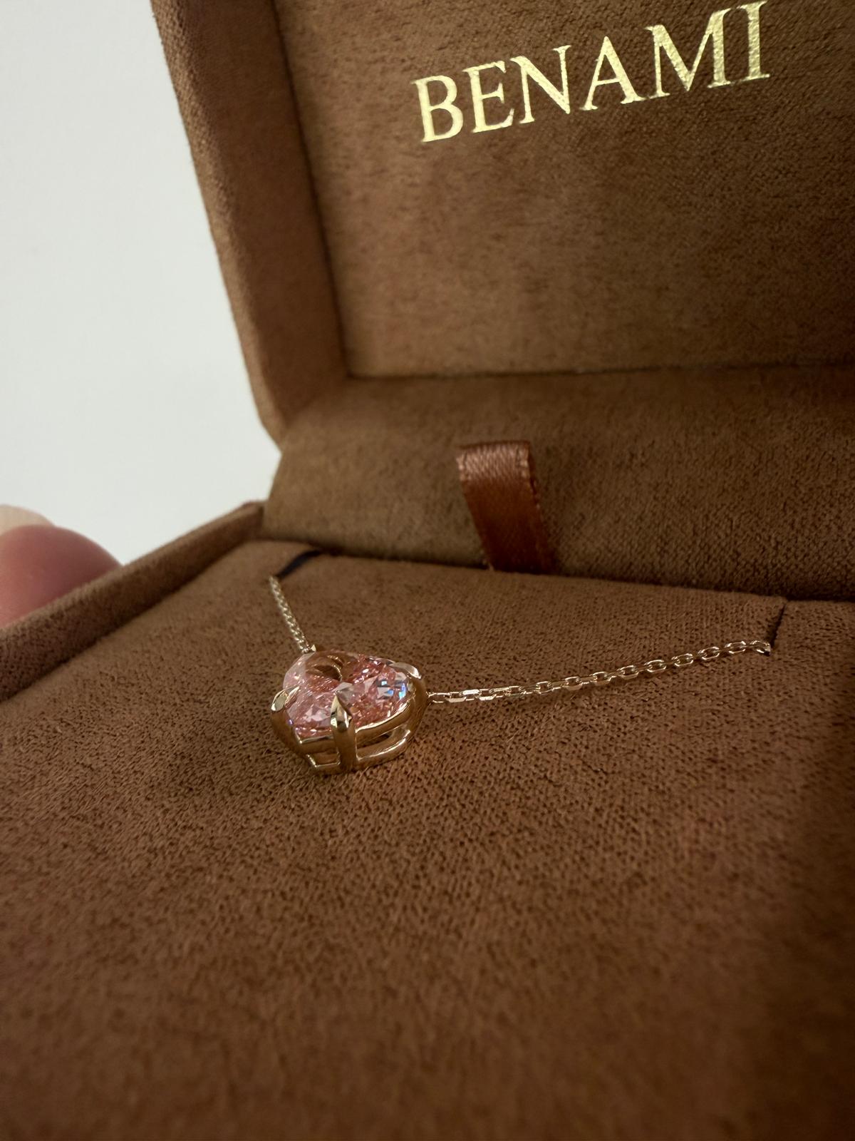 Pink Diamond Heart Necklace