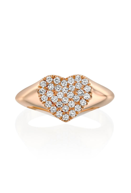 Heart Signet Ring with White Diamonds — image 7 of 16