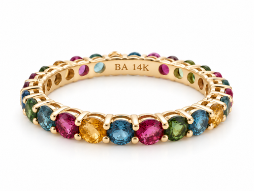 Colorful Tourmaline All Around Ring