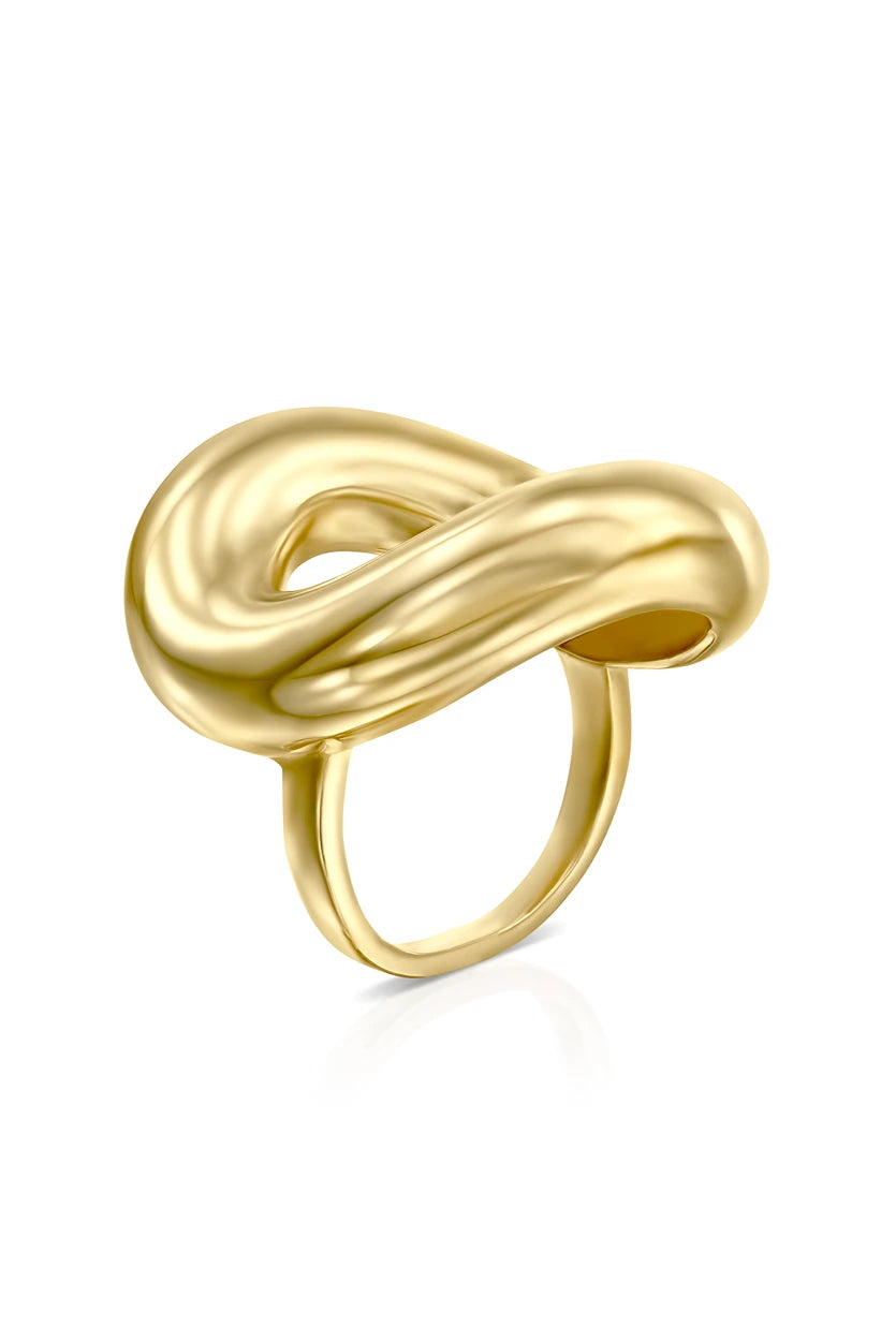 Large Gold Link Ring — image 2 of 14