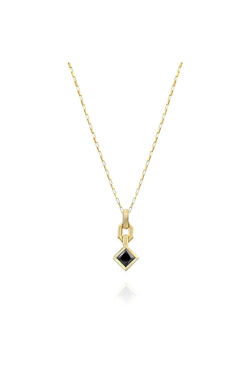 Tommy Necklace with Black Moissanite