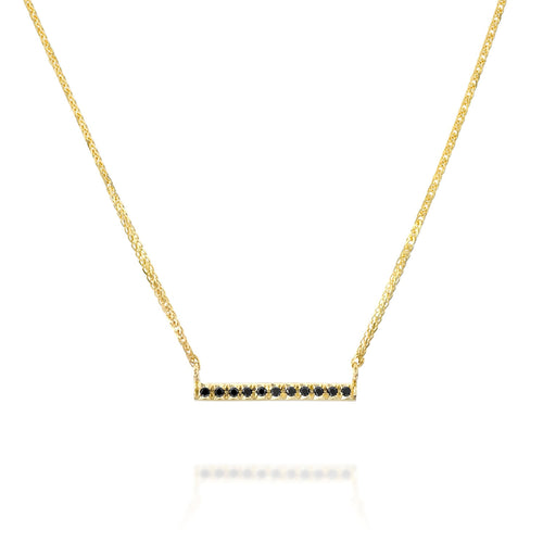 Black Diamond Line Necklace