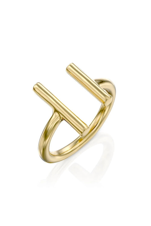 Open Stripes Gold Ring