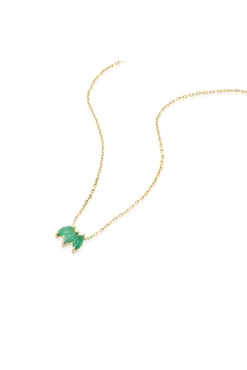 Three Marquise-Cut Emerald Necklace — image 3 of 4