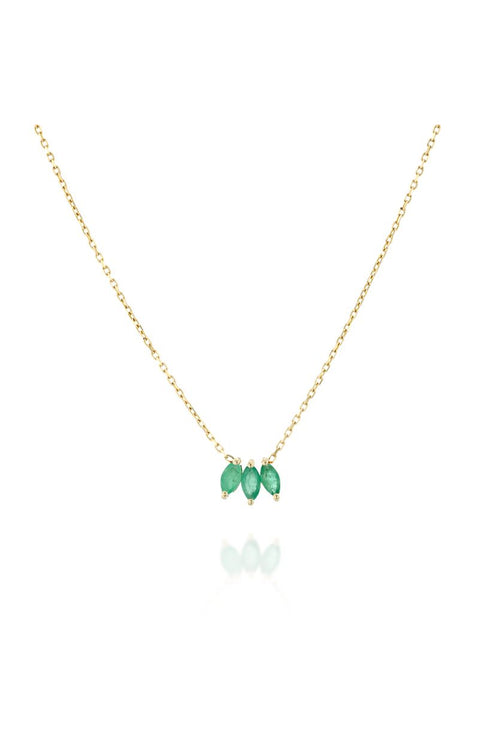 Three Marquise-Cut Emerald Necklace