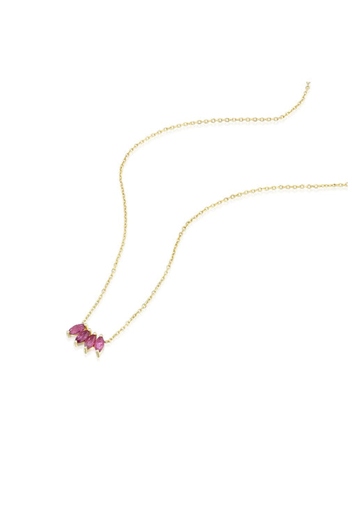 Four Marquise-Cut Ruby Necklace — image 2 of 2