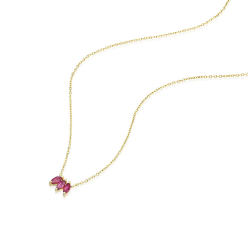 Three Marquise-Cut Ruby Necklace — image 2 of 3