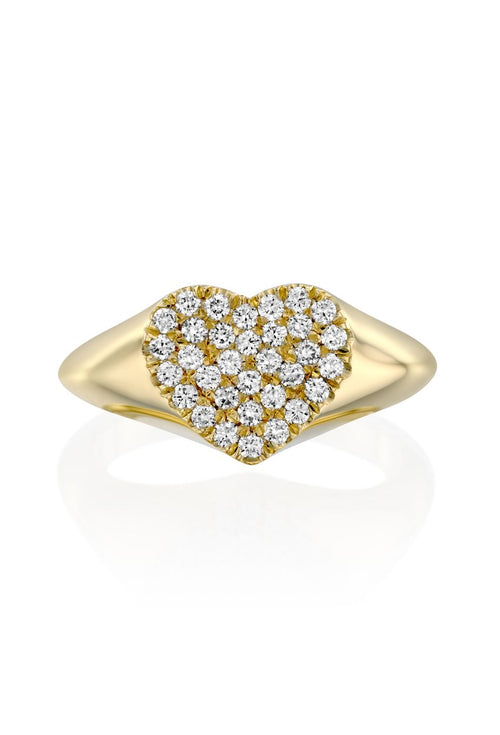 Heart Signet Ring with White Diamonds — image 3 of 16