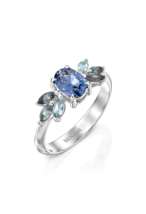Ariel Ring with Blue Sapphires — image 10 of 13