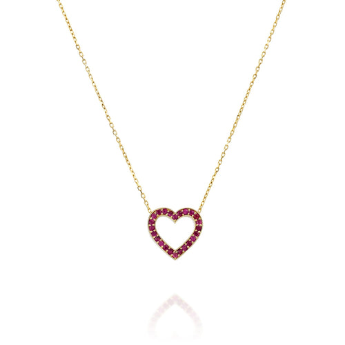 Jennifer Necklace with Ruby Stones