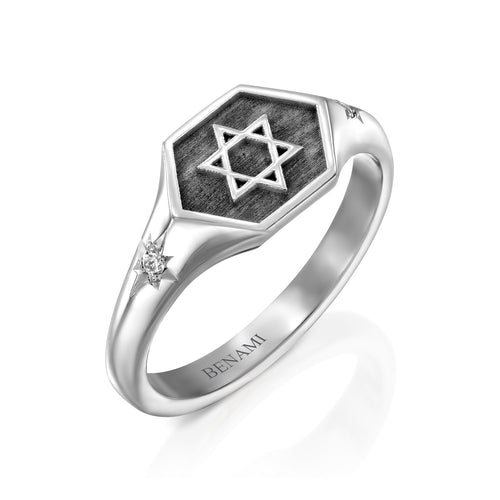 Star of David Sharon Pinky Signet Ring