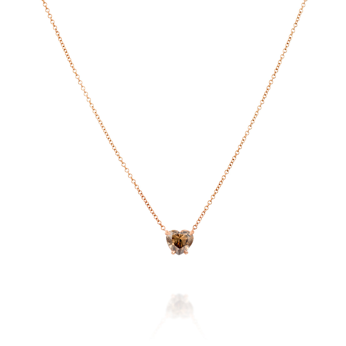 Heart Champagne Diamond Necklace — image 3 of 4