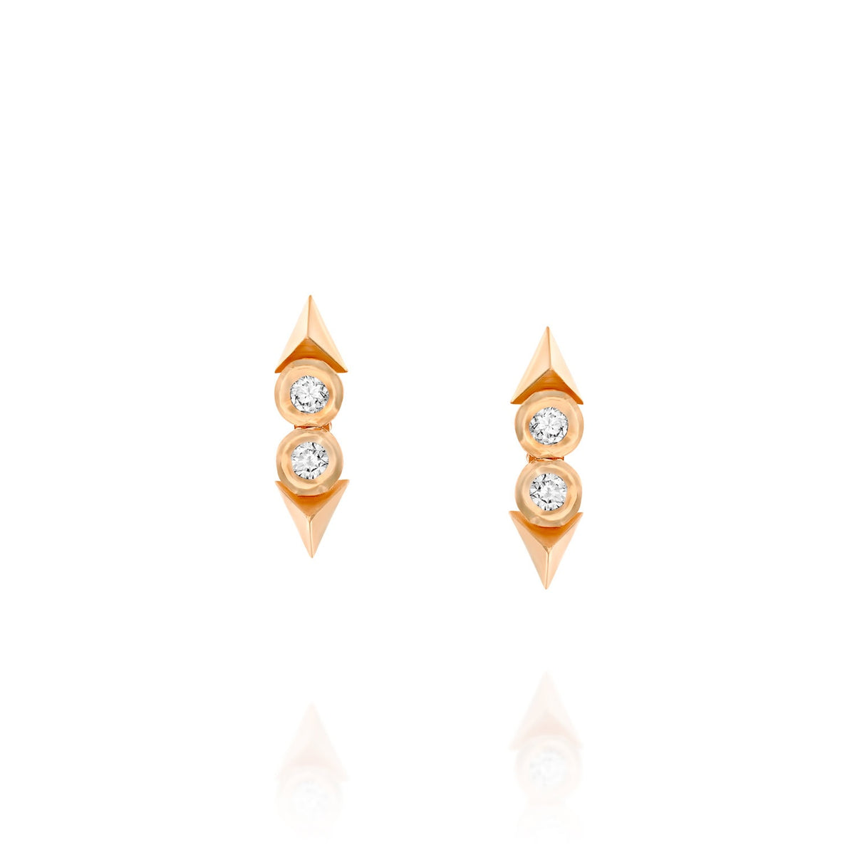 Rose Double White Diamonds Earrings