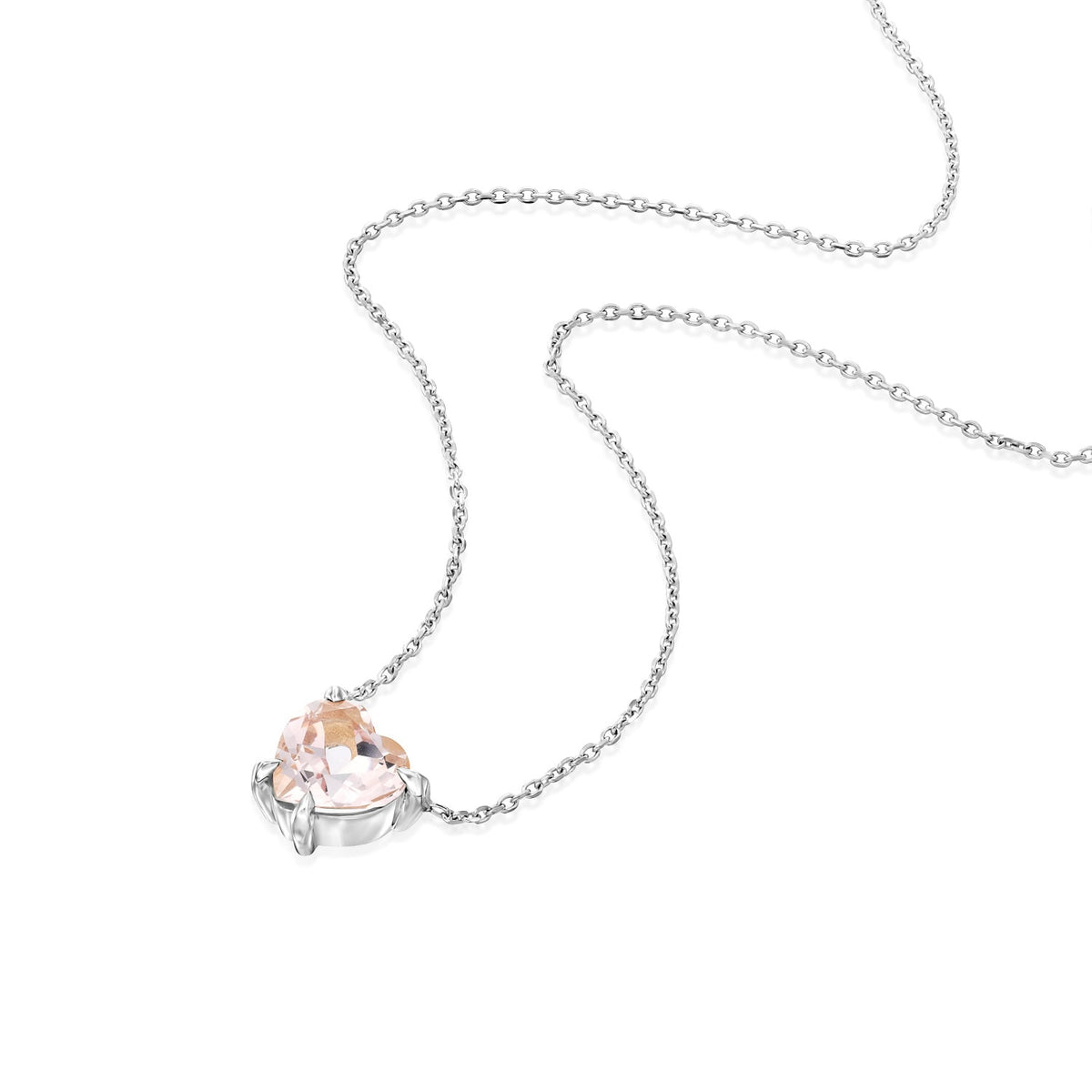 Natural Morganite Heart Necklace — image 8 of 11
