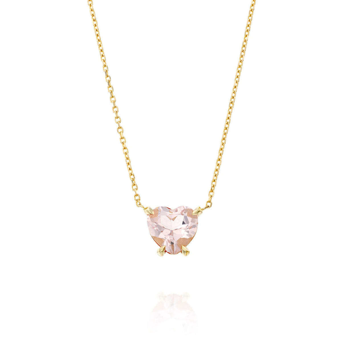Natural Morganite Heart Necklace