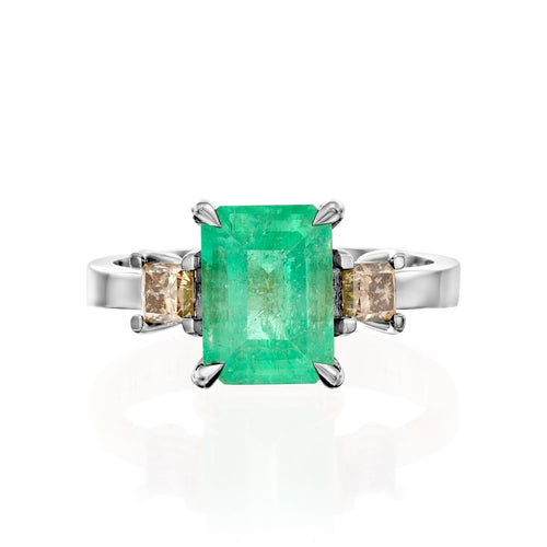 Tamara Emerald Ring with Champagne Diamonds — image 9 of 9