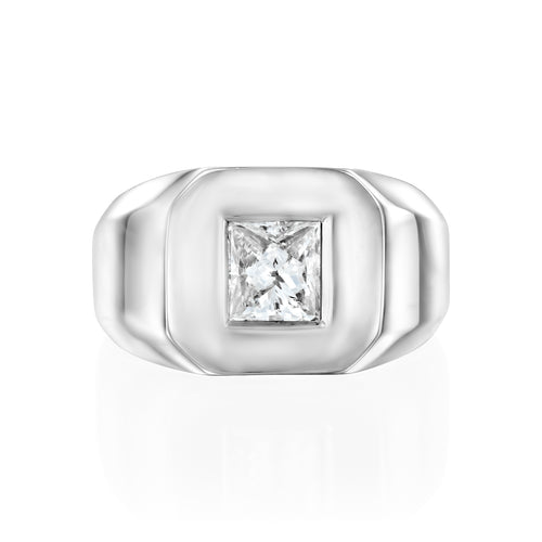 Princess Diamond Signet Ring — image 11 of 11