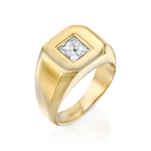 Princess Diamond Signet Ring