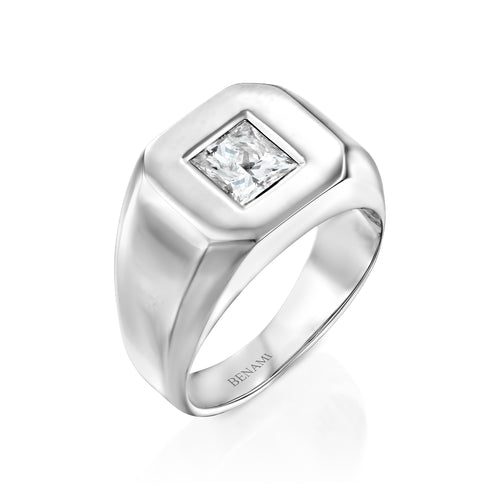 Princess Diamond Signet Ring — image 10 of 11