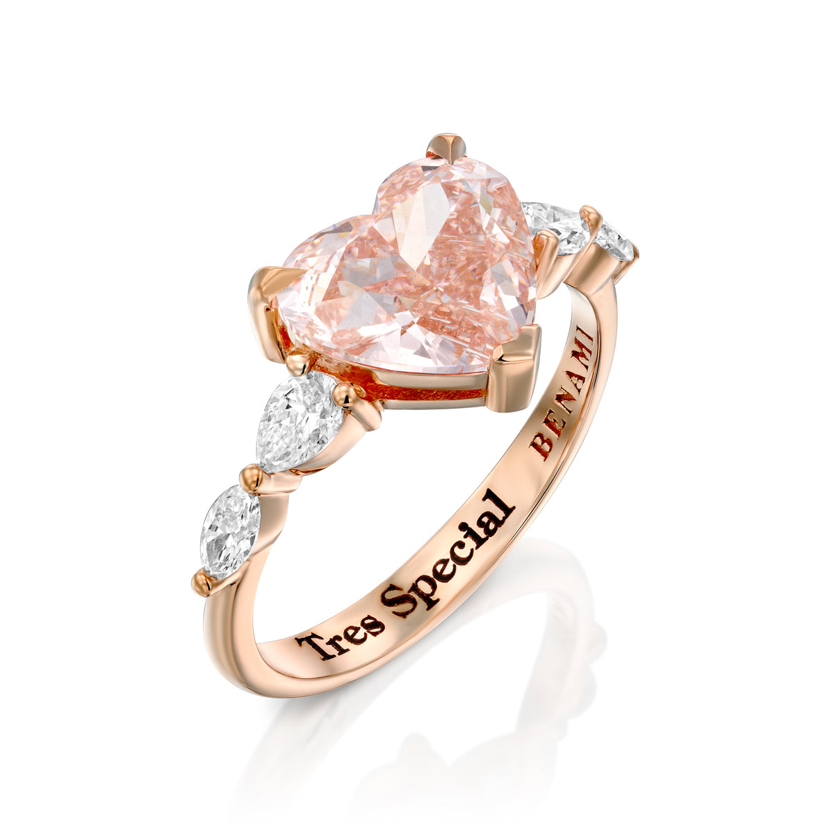 Pink Heart Diamond Ring — image 10 of 13