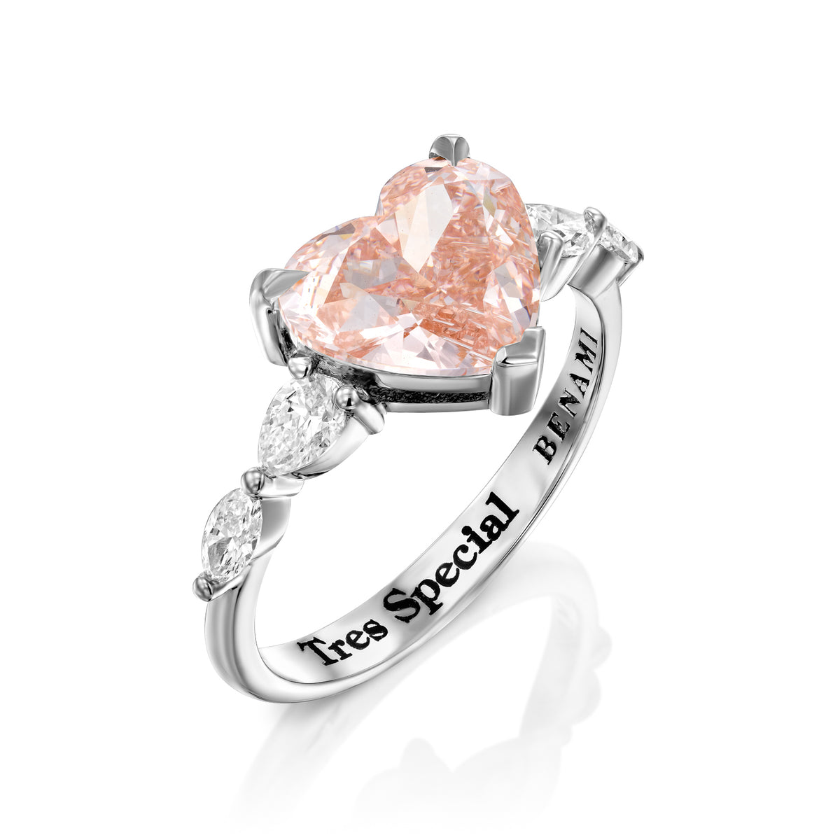 Pink Heart Diamond Ring — image 12 of 13