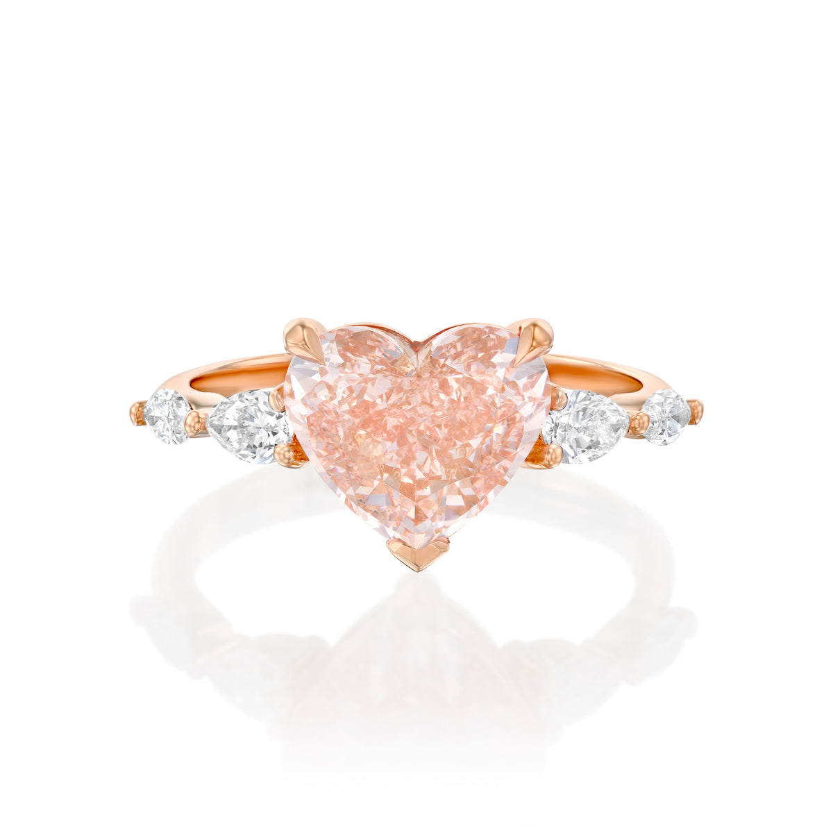 Pink Heart Diamond Ring — image 11 of 13