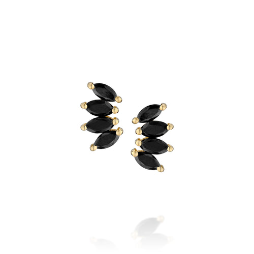 Four Black Diamonds Marquise Piercing Earring
