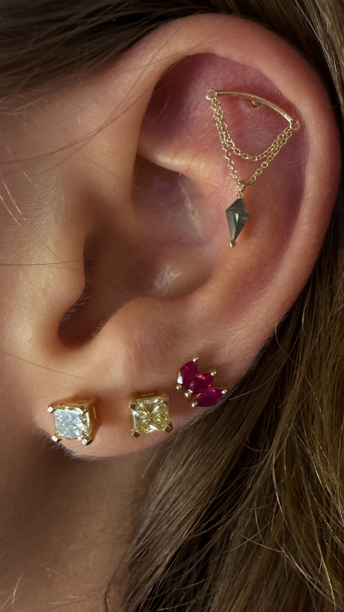 Ella SALT & PEPPER Diamond Piercing Earring — image 6 of 10