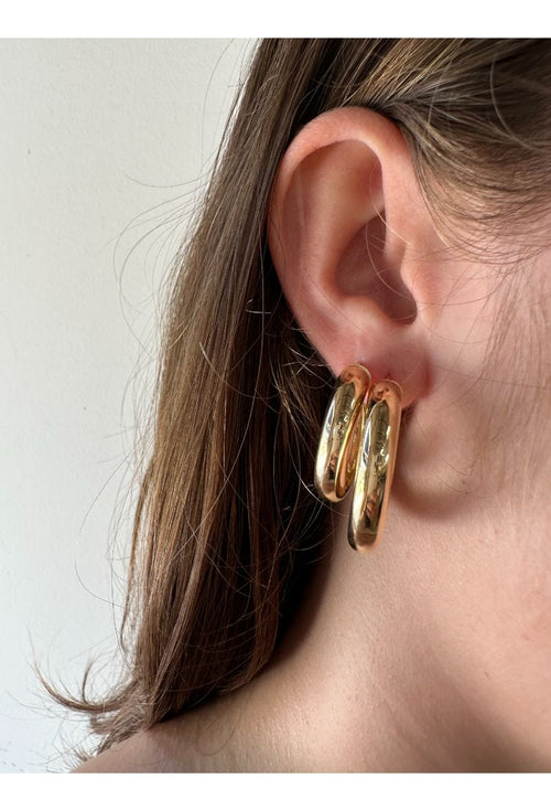 Chunky Hoop Large Gold Earrings — image 4 of 8