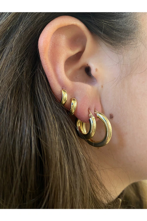 Medium Gold Hoop Earrings — image 3 of 4