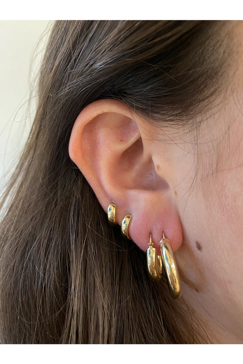 Medium Gold Hoop Earrings — image 2 of 4