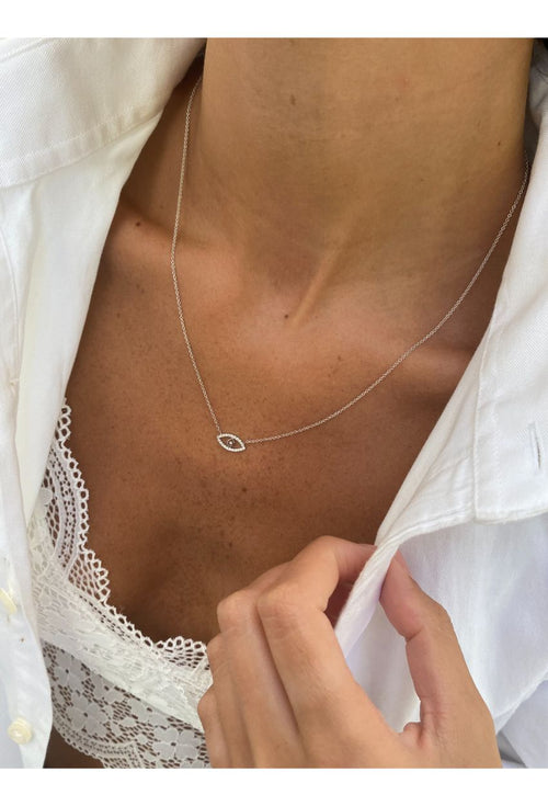White Diamond Eye Necklace — image 4 of 5