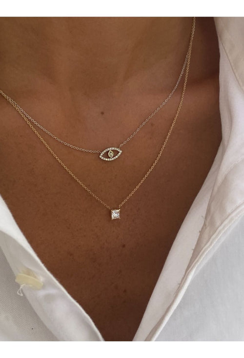 White Diamond Eye Necklace