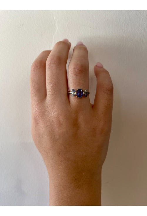 Ariel Ring with Blue Sapphires — image 3 of 13