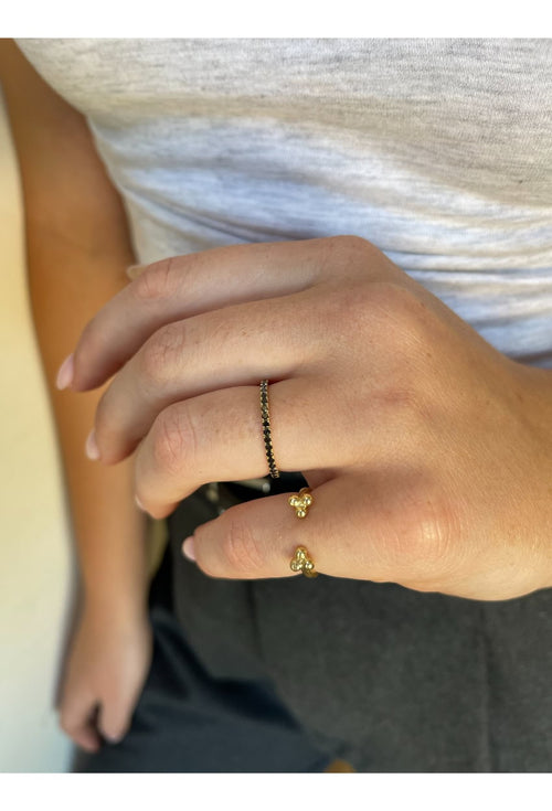 Black Diamond Gold Band Ring — image 9 of 9