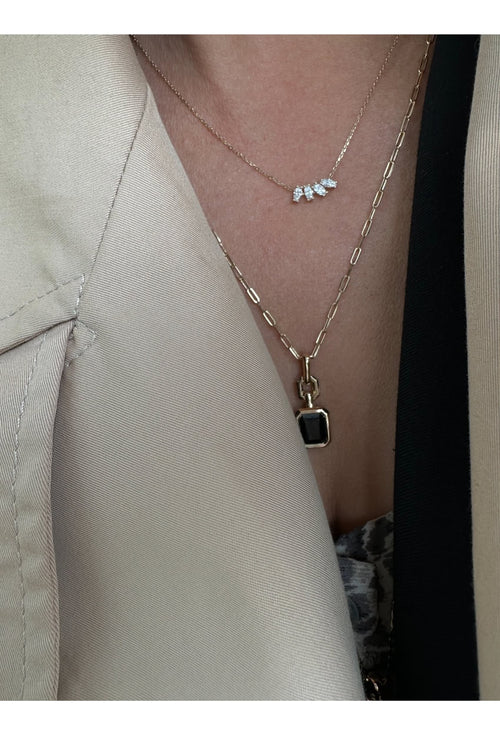 Four Marquise-Cut White Diamond Necklace — image 5 of 7