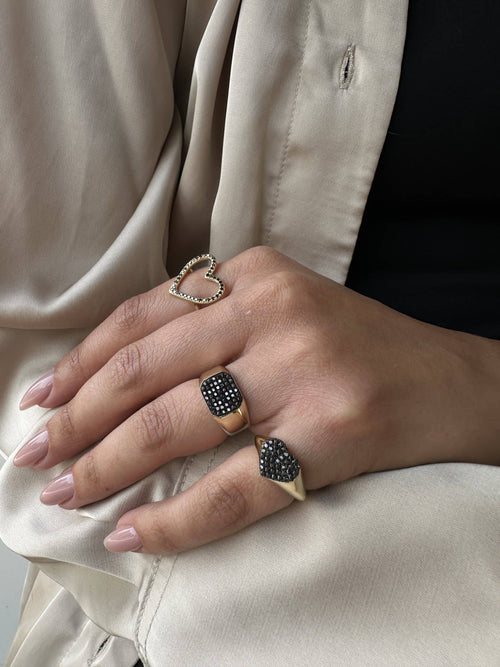 Mikey Black Diamonds Pinky Ring — image 4 of 9