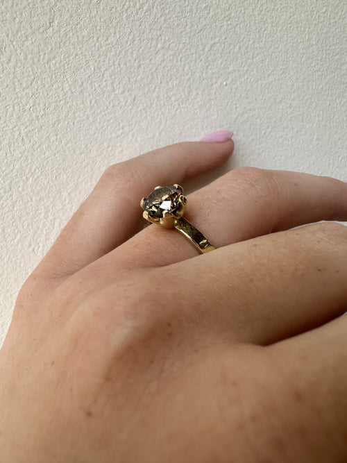 Anna Gold Ring with Champagne Diamond — image 11 of 14