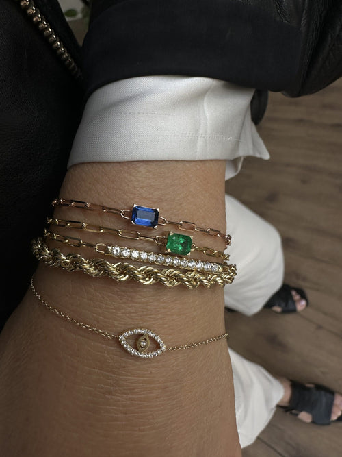 Sapphire Rectangle Bracelet — image 3 of 6